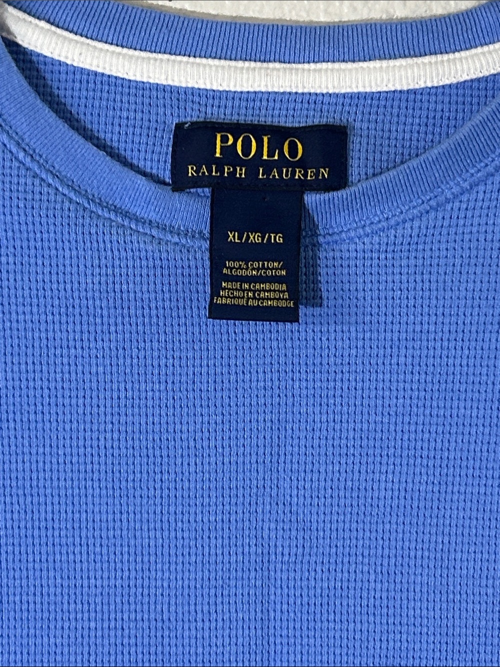 Men’s Polo by Ralph Lauren Blue Thermal Shirt Sz XL - Picture 4 of 6